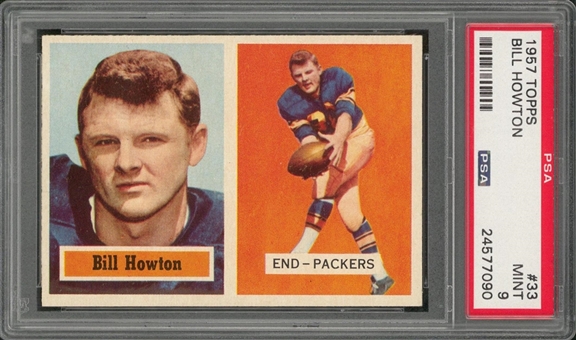 1957 Topps Football #33 Bill Howton – PSA MINT 9